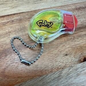 VTG Foohy Fooz Lava Lamp Mini Eraser Keychain Neon Yellow Translucent RARE